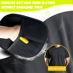 Pet Hair Removal Gloves, Static-Enhanced Pet Hair Removal Mitt, Reusable Grooming Mitt Cleaning Glove for Furniture, Carpets, Car Seats & Gentle Massage for Dogs Cats (23.5x18cm)