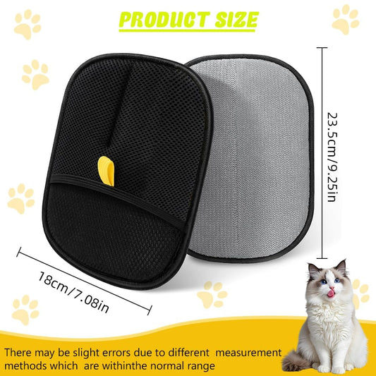 Pet Hair Removal Gloves, Static-Enhanced Pet Hair Removal Mitt, Reusable Grooming Mitt Cleaning Glove for Furniture, Carpets, Car Seats & Gentle Massage for Dogs Cats (23.5x18cm)