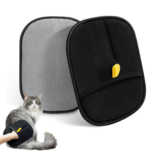 Pet Hair Removal Gloves, Static-Enhanced Pet Hair Removal Mitt, Reusable Grooming Mitt Cleaning Glove for Furniture, Carpets, Car Seats & Gentle Massage for Dogs Cats (23.5x18cm)
