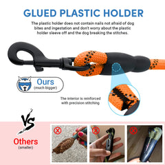 Dog Leash | 3M Reflective Dog Rope | Soft Comfortable Handle | Heavy Duty Belt Hook | (Suitable Up to 10KG - Small Breed) - 5 Feet Long (S - Neon Orange)