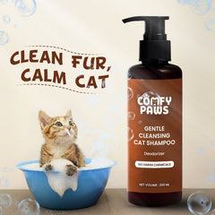 Comfy Paws Cat Shampoo | Gentle Cleansing & Deodorizing | No Harsh Chemicals | Soft, Shiny Coat | For Persian & All Breeds, Kittens to Adults