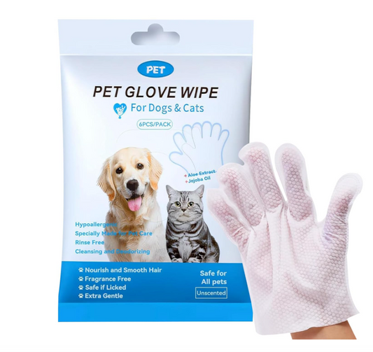 Pet Wipes Full Hand (Gloves) – 6 PCS Set of Thick Cleaning Gloves