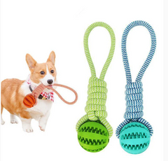 Dog Ball with Rope Interactive Dog Toy for Puzzle Feeders Dog Rope Toy Orange