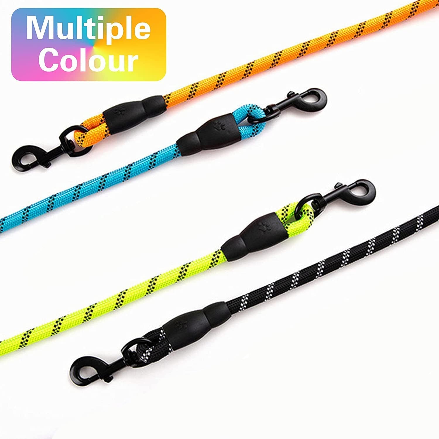 Dog Leash | 3M Reflective Dog Rope | Soft Comfortable Handle | Heavy Duty Belt Hook | (Suitable Up to 10KG - Small Breed) - 5 Feet Long (S - Neon Orange)
