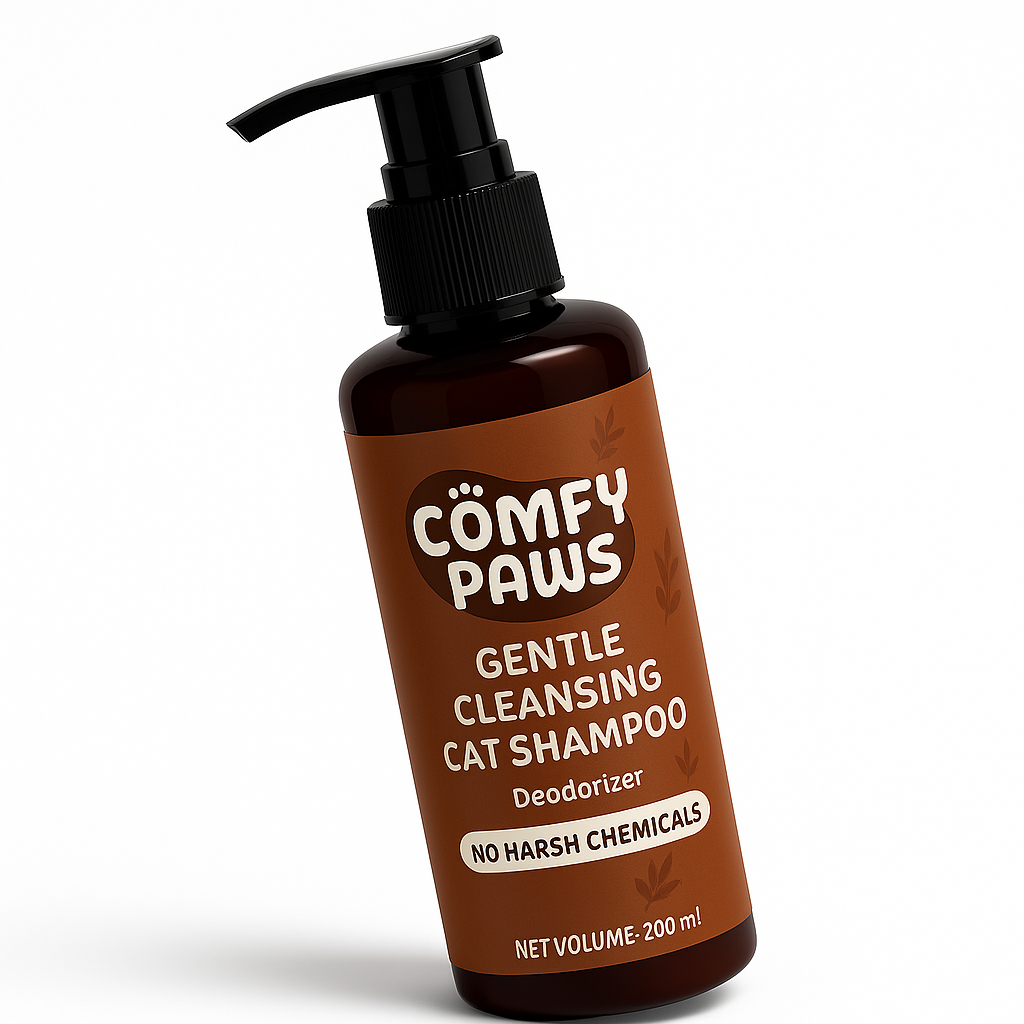 Comfy Paws Cat Shampoo | Gentle Cleansing & Deodorizing | No Harsh Chemicals | Soft, Shiny Coat | For Persian & All Breeds, Kittens to Adults