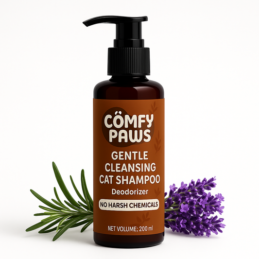 Comfy Paws Cat Shampoo | Gentle Cleansing & Deodorizing | No Harsh Chemicals | Soft, Shiny Coat | For Persian & All Breeds, Kittens to Adults