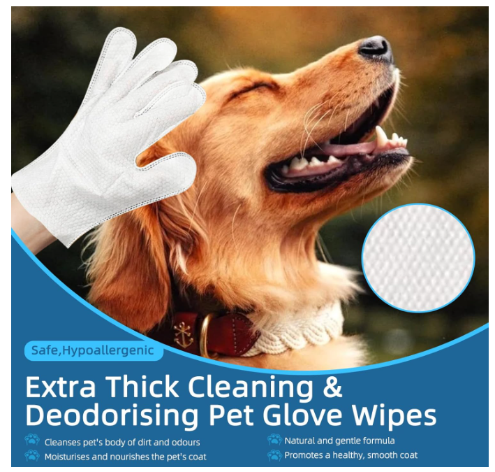Pet Wipes Full Hand (Gloves) – 6 PCS Set of Thick Cleaning Gloves