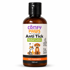 Comfy Paws Anti Tick Herbal Lotion| Effective Tick & Flea Protection | No Parabens | Gentle & Safe Formula | For Dogs & Cats, All Breeds & Ages